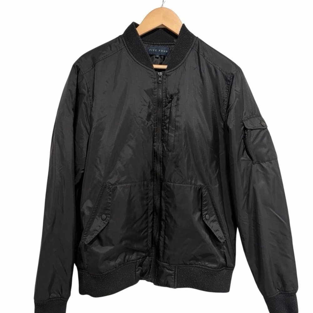 2/$25 Five Four Charcoal Bomber Jacket with Snap Pockets